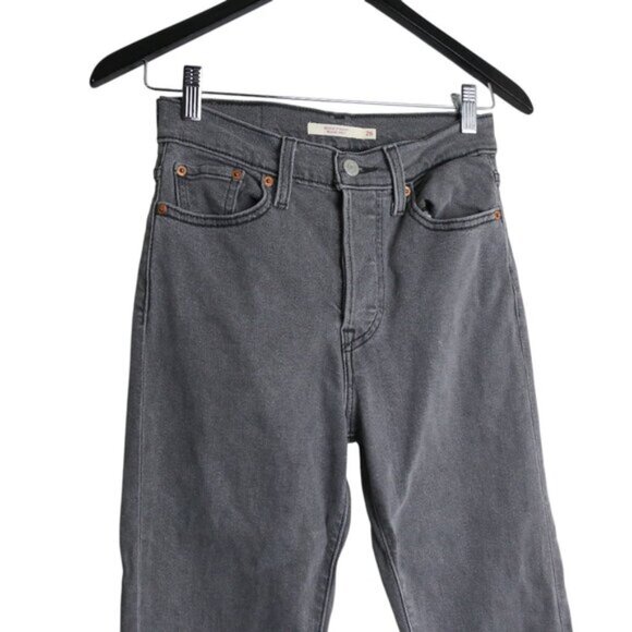 Levi's Wedgie Straight - Cosmic Comet Grey Denim Jeans Size 26 - Picture 3 of 7